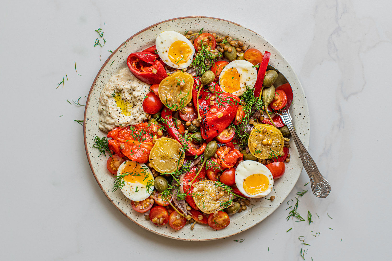 Antipasti Salad with Roasted Peppers, Lemon and Puy Lentils | The Doctor's Kitchen