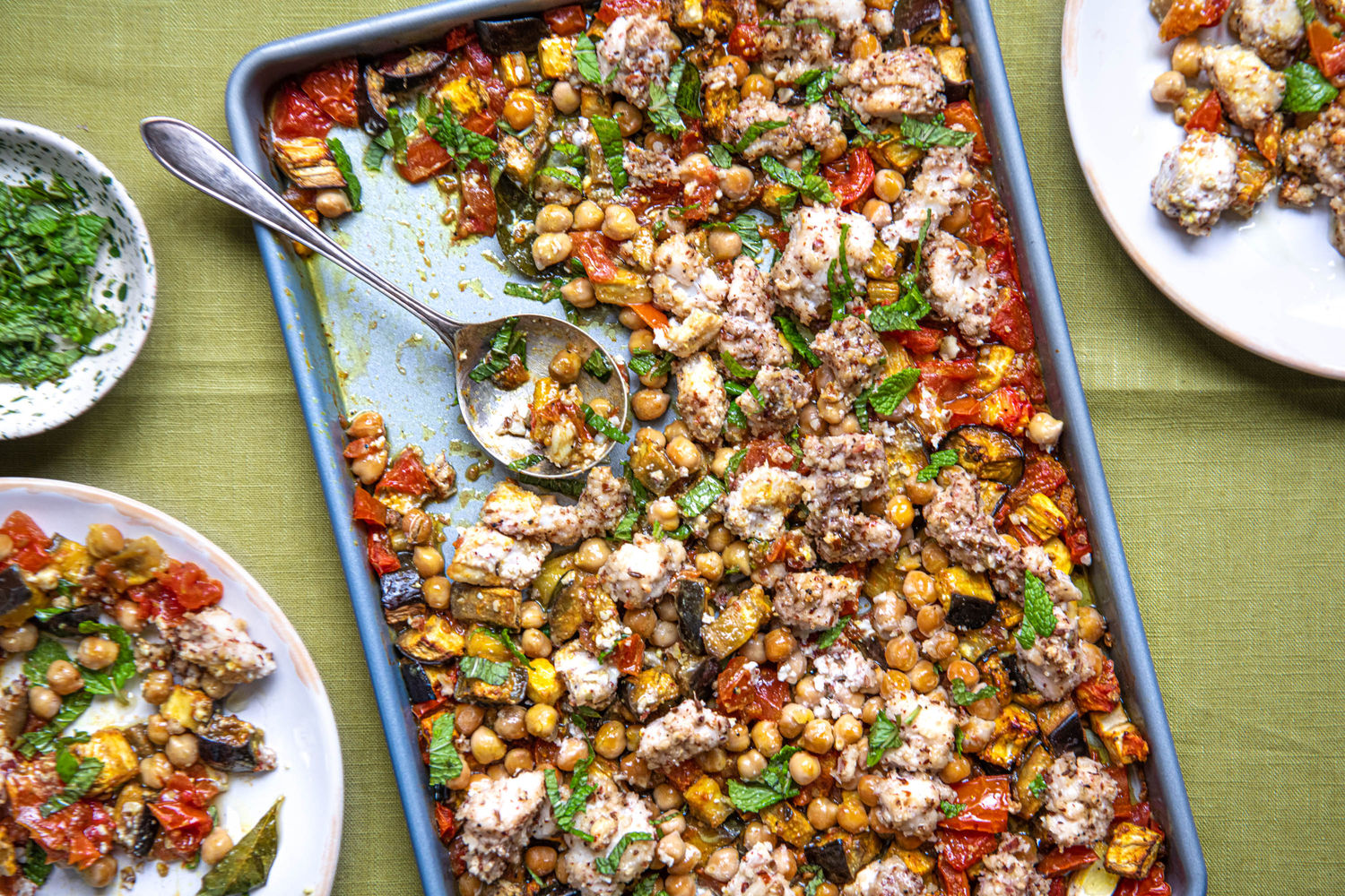 Aubergine and Cumin Crusted Fish Traybake | The Doctor's Kitchen