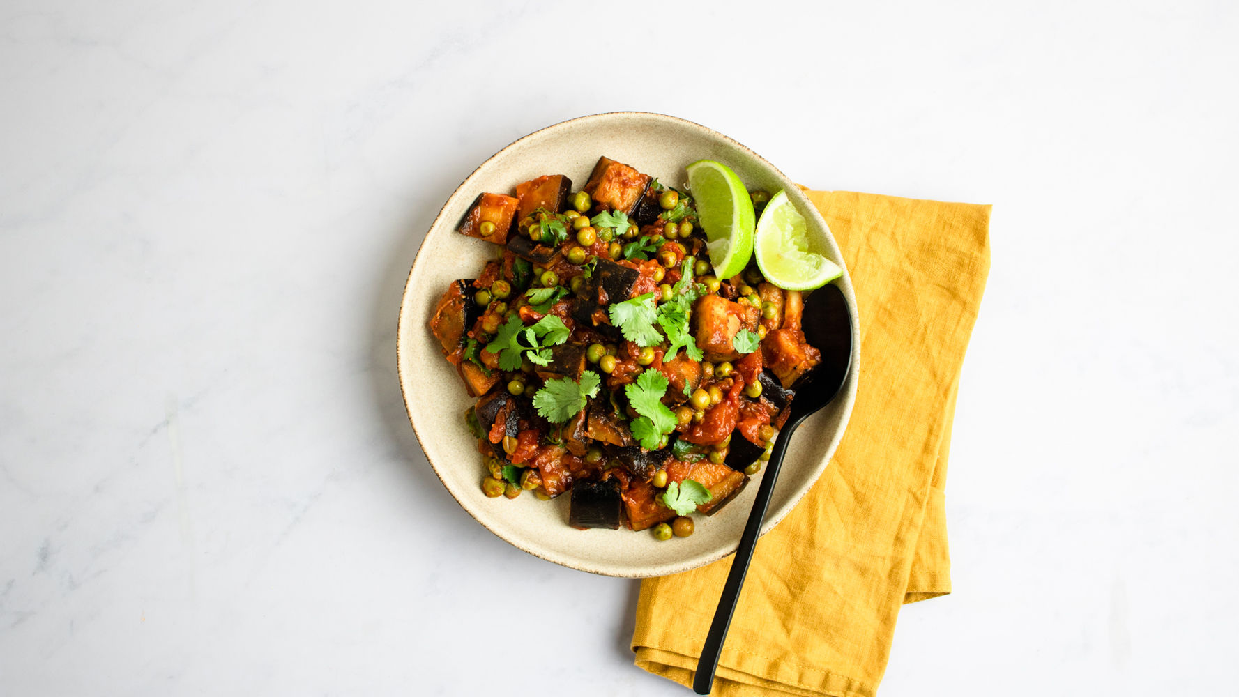 Aubergine and Peas in Tamarind Sauce | The Doctor's Kitchen