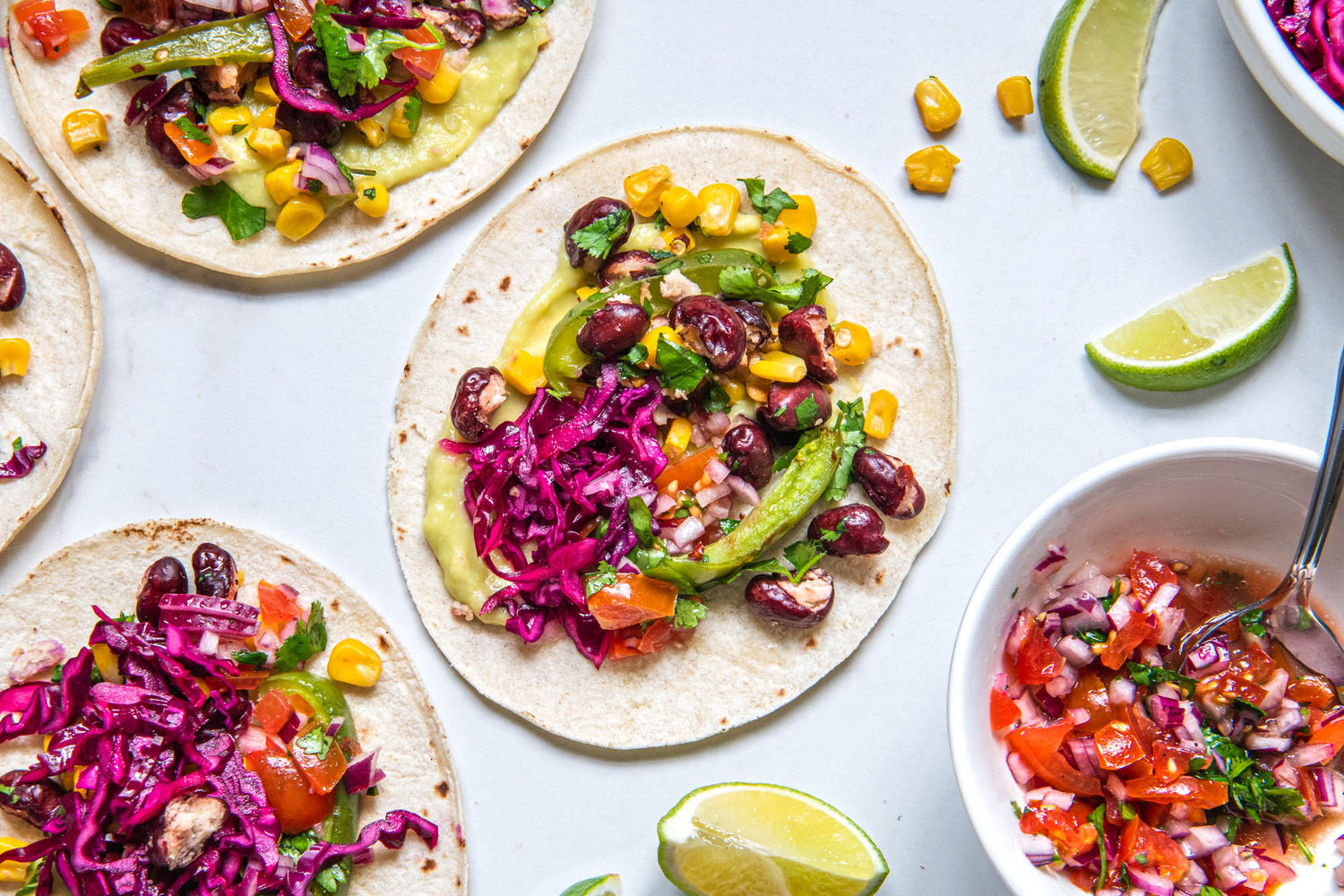 Bean and Corn Tacos with Avocado Creama and Salsa | The Doctor's Kitchen