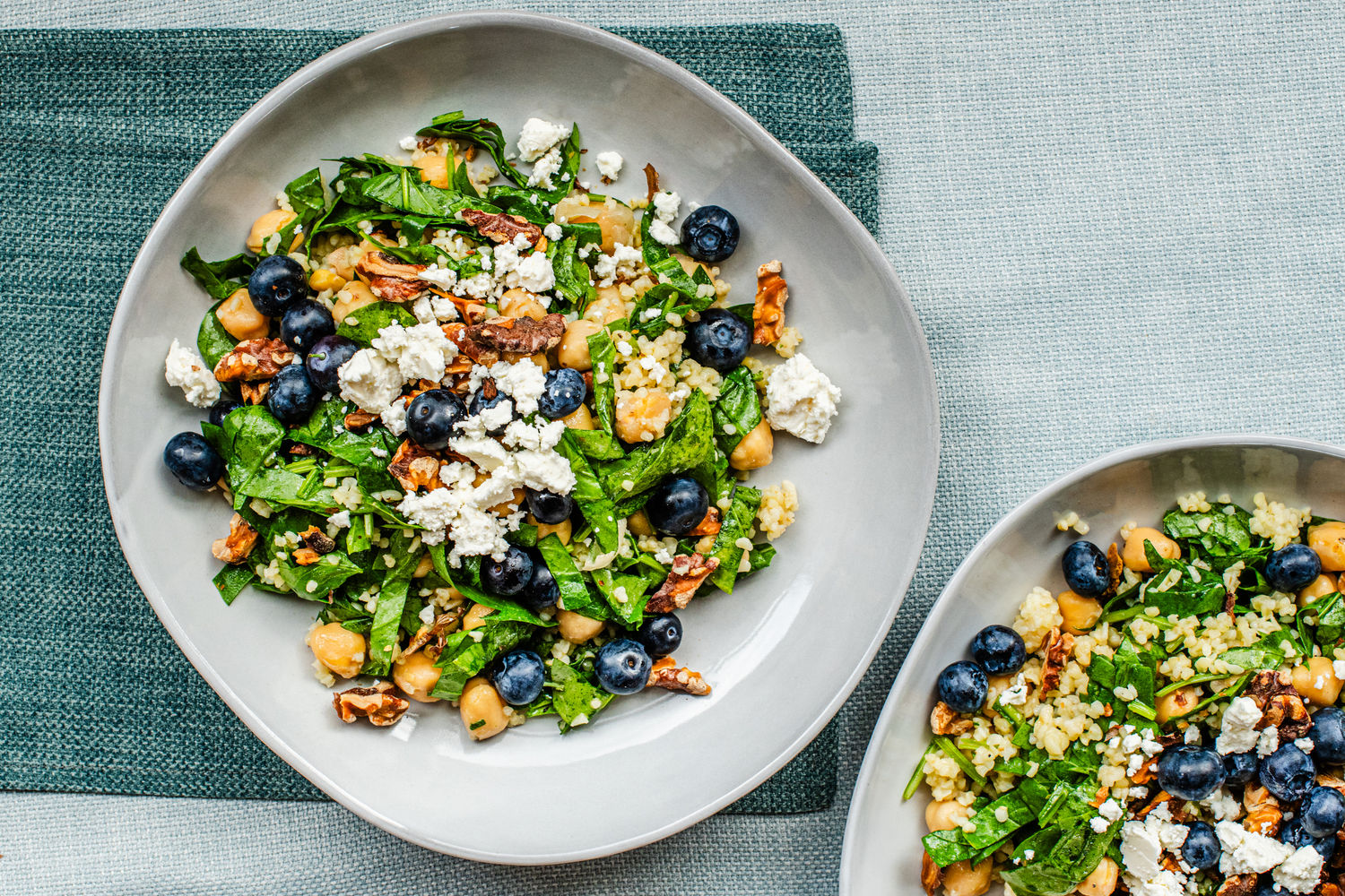 Bulgur, Chickpea, Spinach, Feta, Walnut, and Blueberry Salad | The Doctor's Kitchen