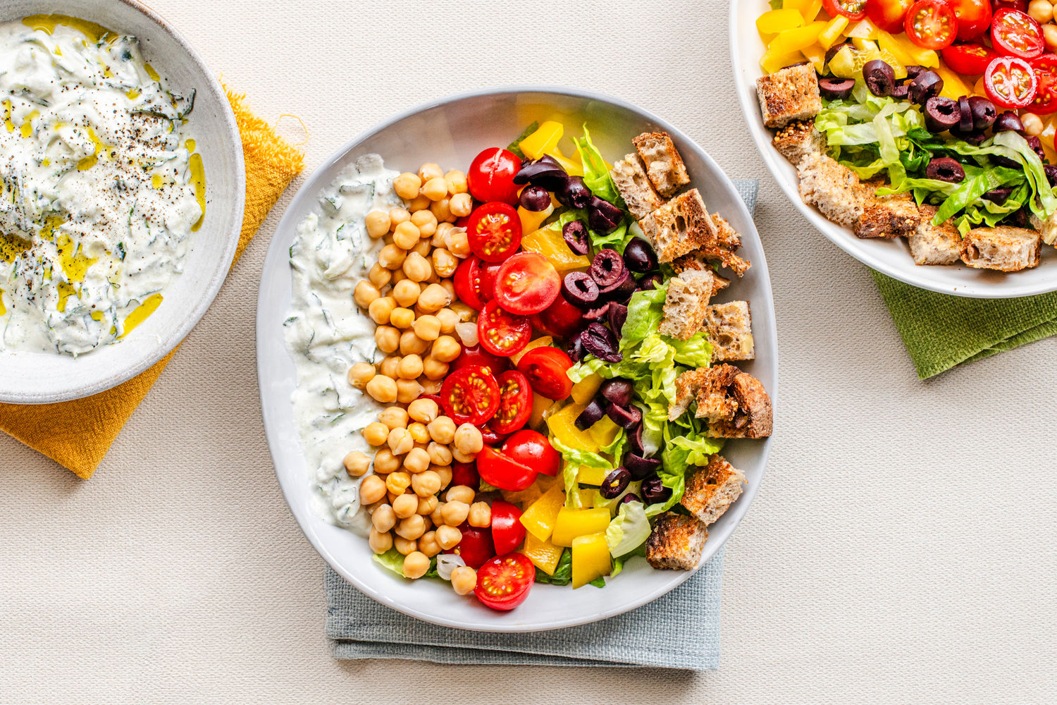 Chopped Salad with Whipped Cottage Cheese Tzatziki | The Doctor's Kitchen