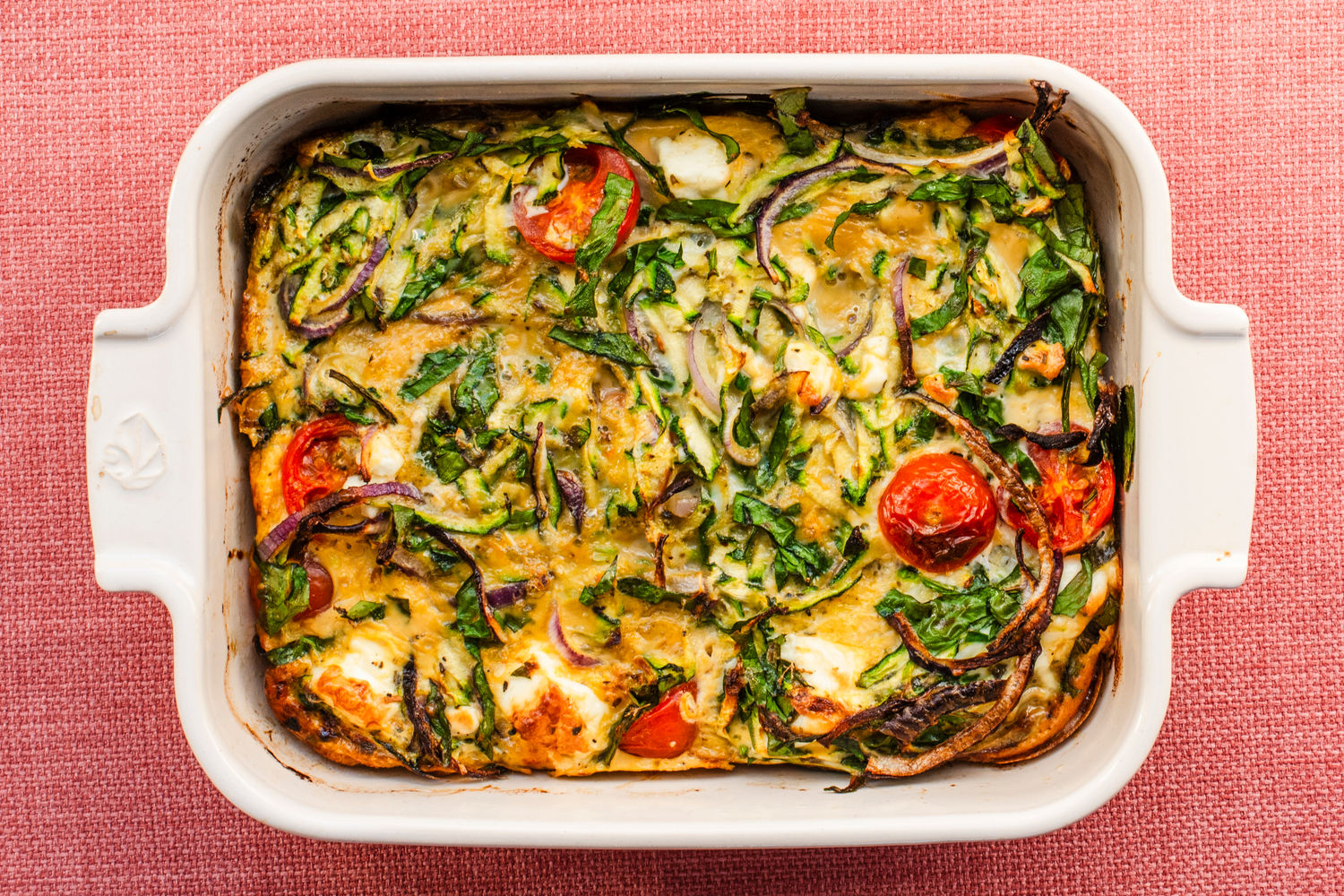 Courgette, Spinach, Tomato, and Feta Crustless Quiche | The Doctor's Kitchen