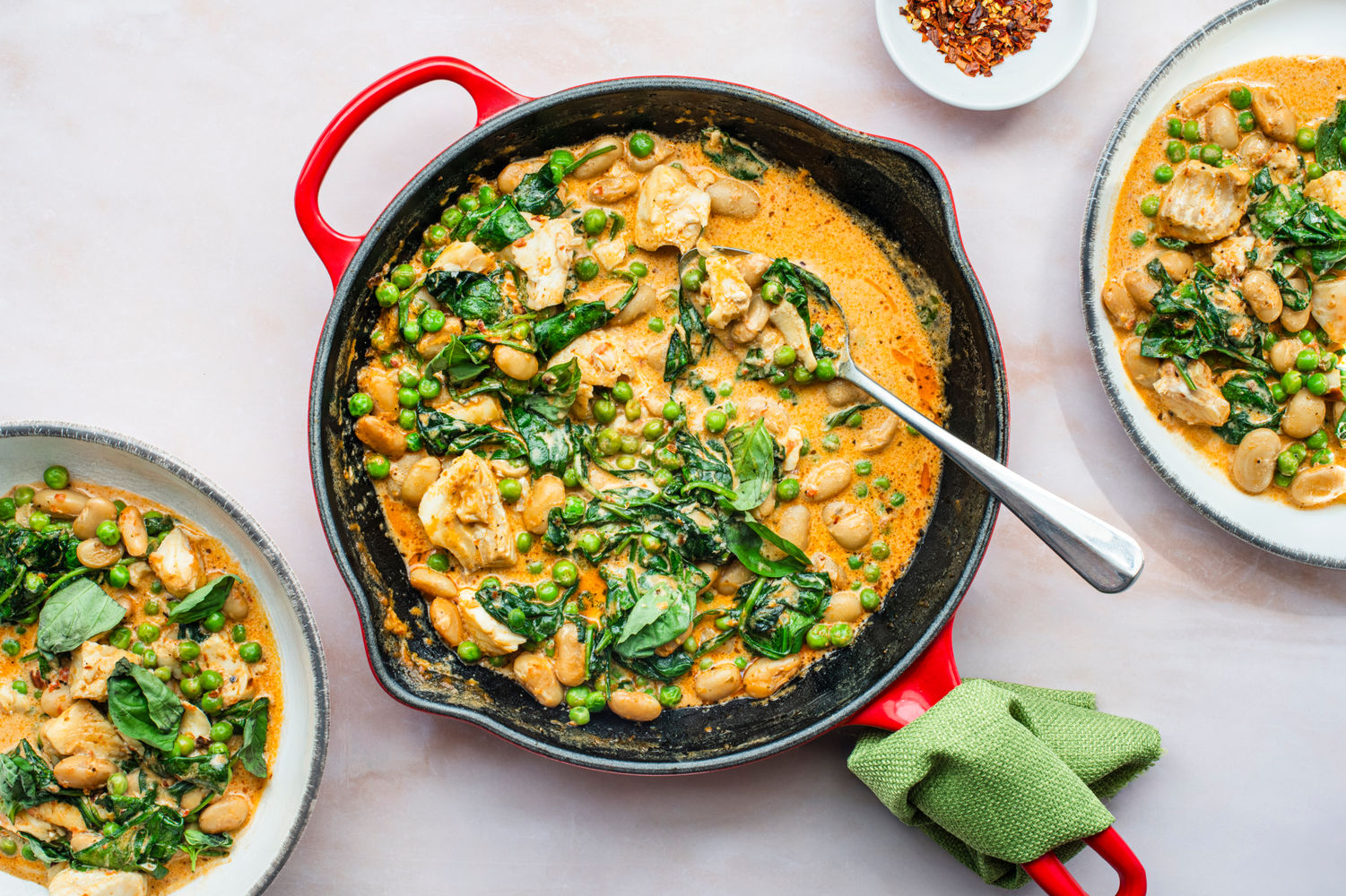 Creamy Sundried Tomato Fish with Butter Beans