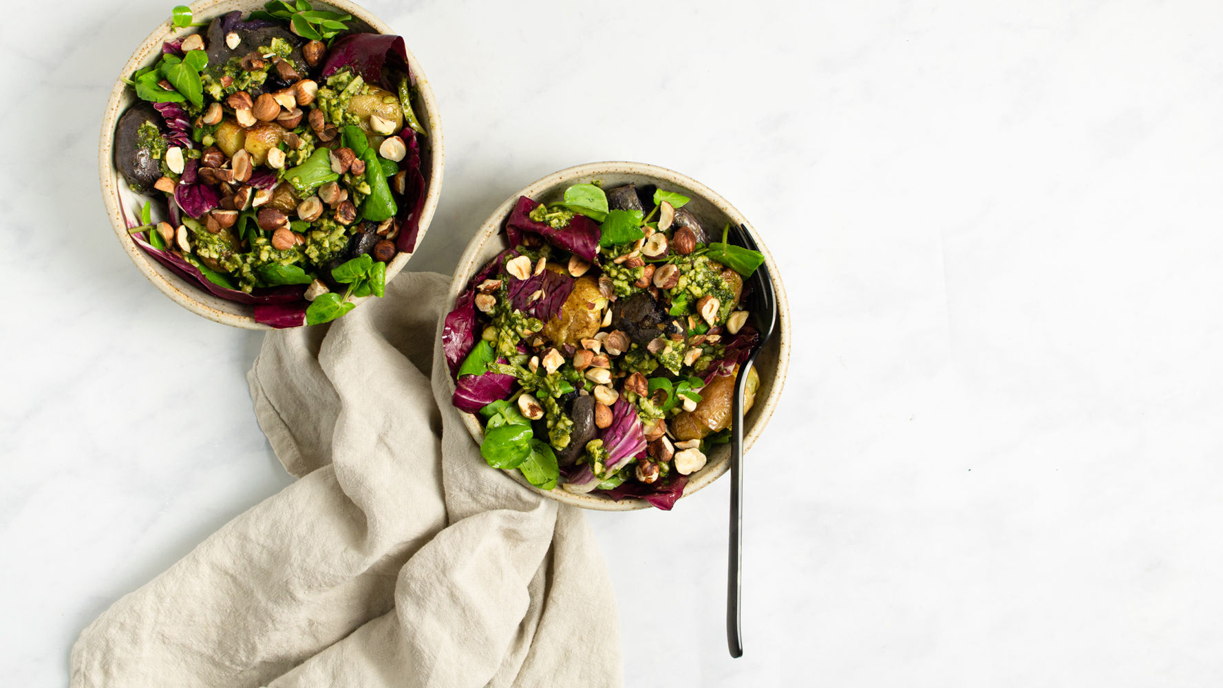 Crispy Smashed Potato Salad with Pesto | The Doctor's Kitchen