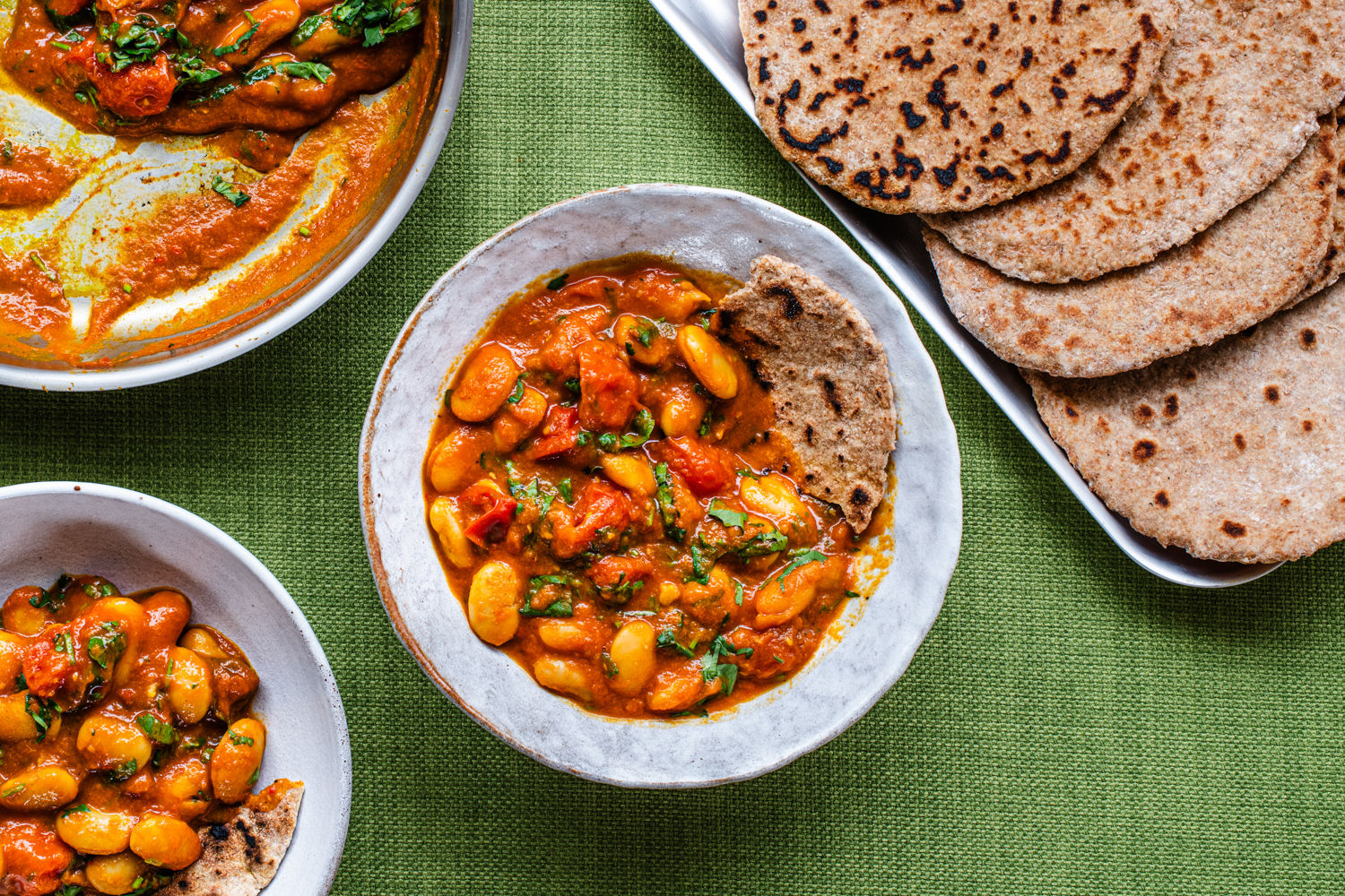 Spicy Tomato Butterbeans with Coriander