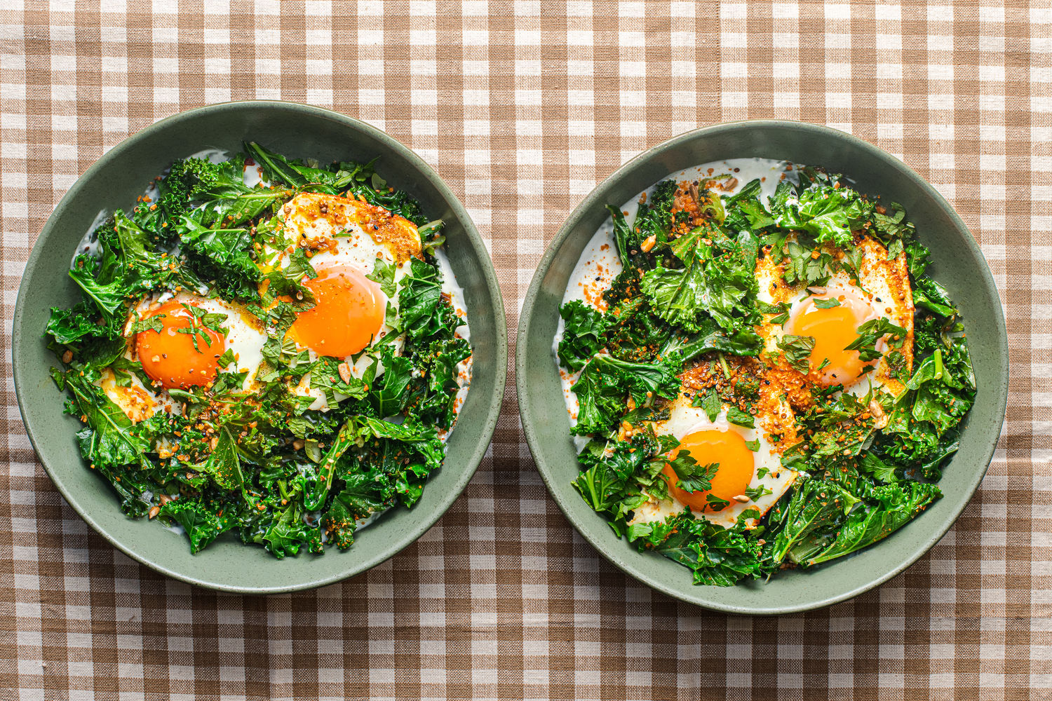Curry Fried Eggs, Garlic Yoghurt and Kale with Dukkah and Herbs | The Doctor's Kitchen
