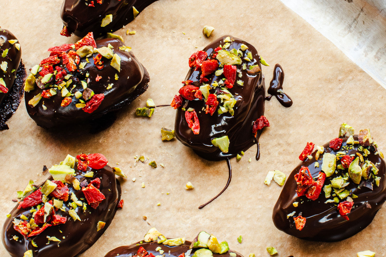 Chocolate-Covered Dates with Goji and Pistachio | The Doctor's Kitchen