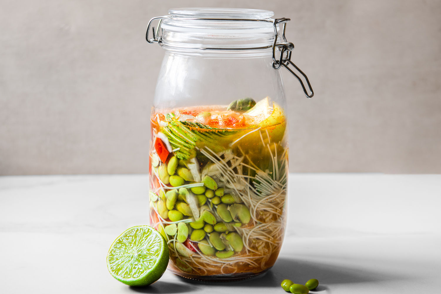 Gochujang Noodle Jar with Pak Choy and Edamame | The Doctor's Kitchen