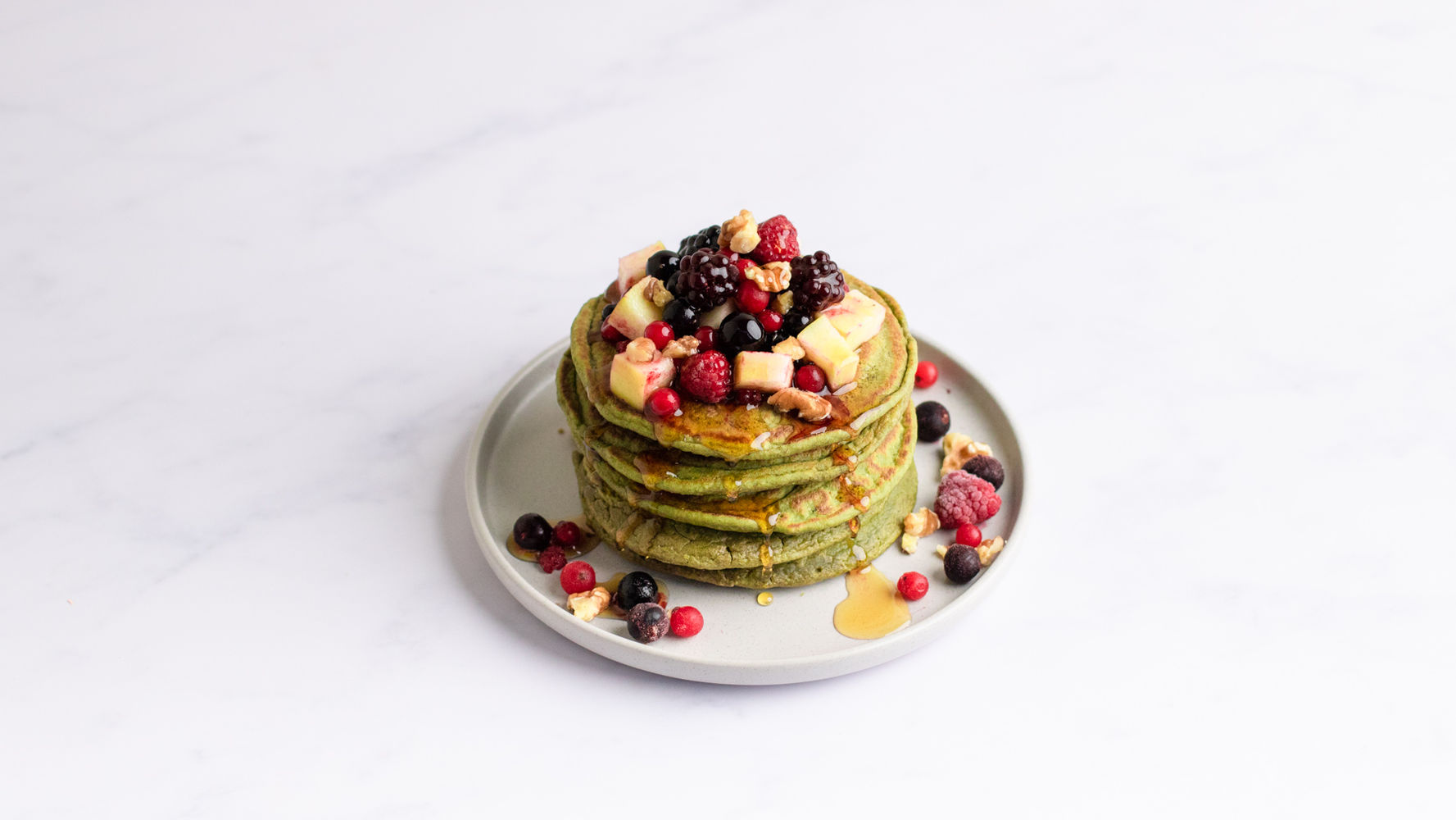 Matcha Pancakes with Walnuts and Berries | The Doctor's Kitchen