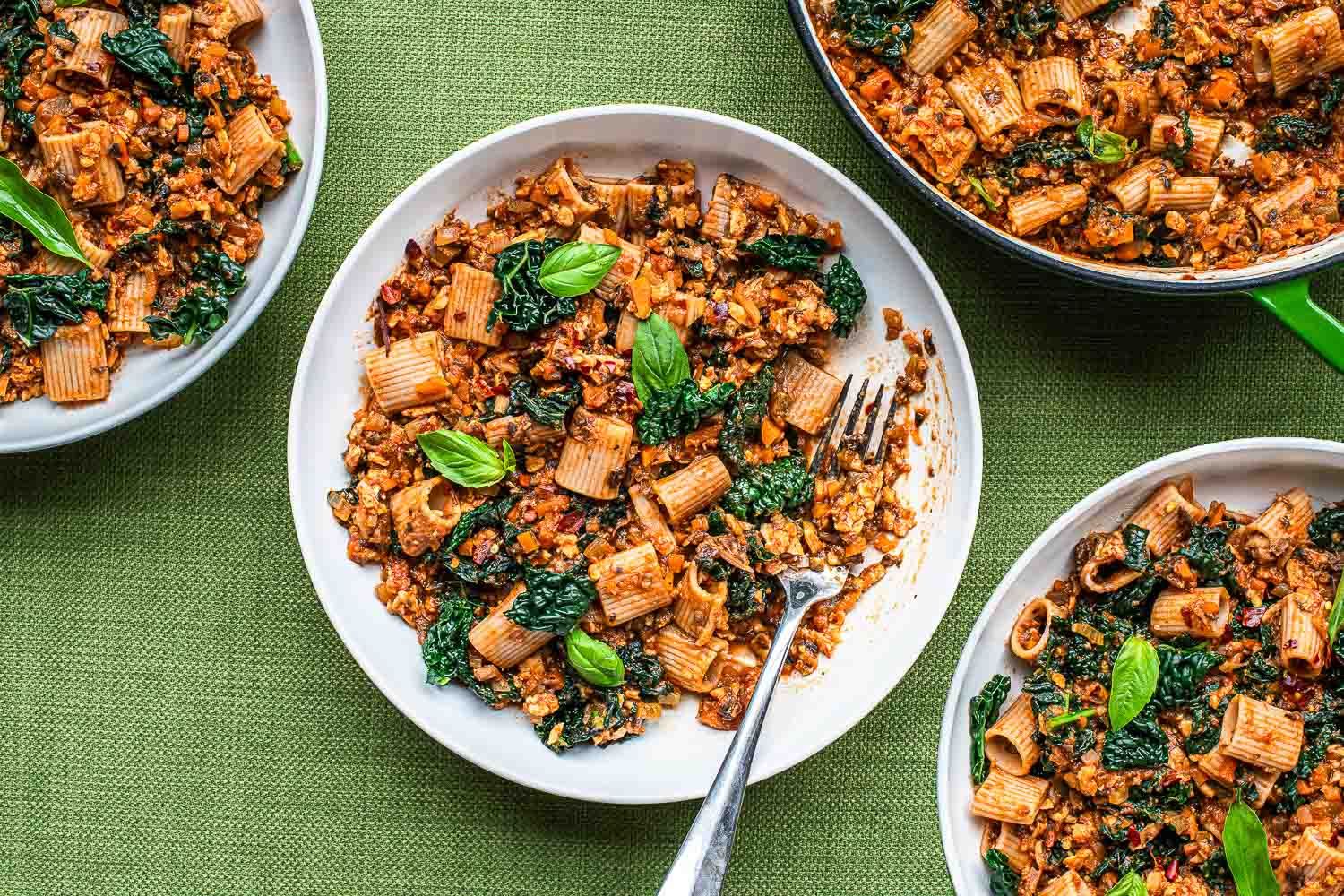Mushroom, Tempeh and Kale Bolognese | The Doctor's Kitchen