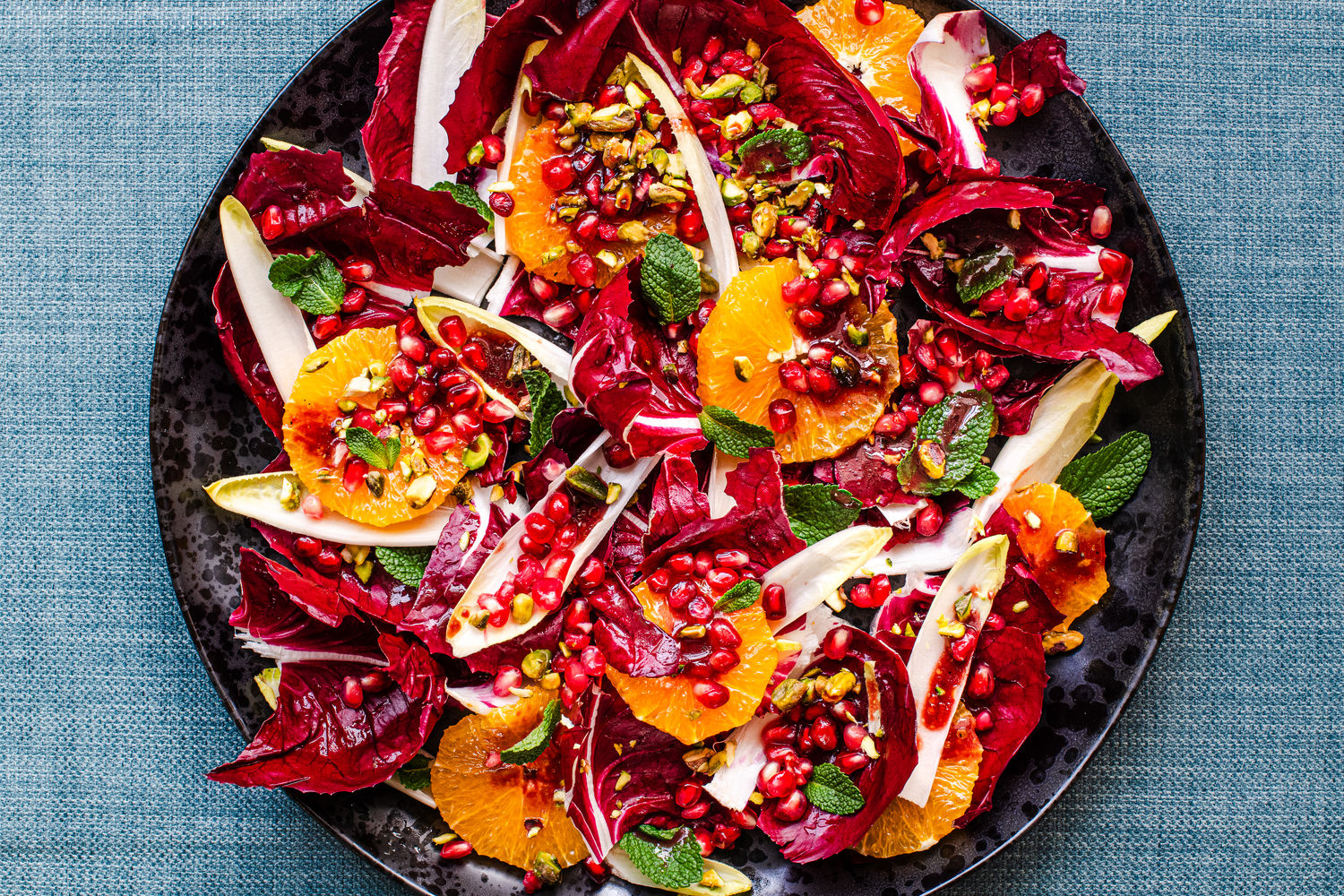 Orange, Pomegranate, Radicchio, Chicory, Mint and Pistachio Salad | The Doctor's Kitchen