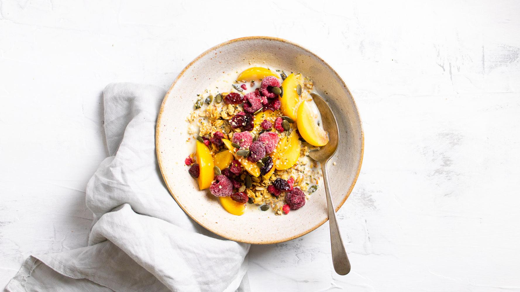 Peach and Raspberry Granola Bowl | The Doctor's Kitchen