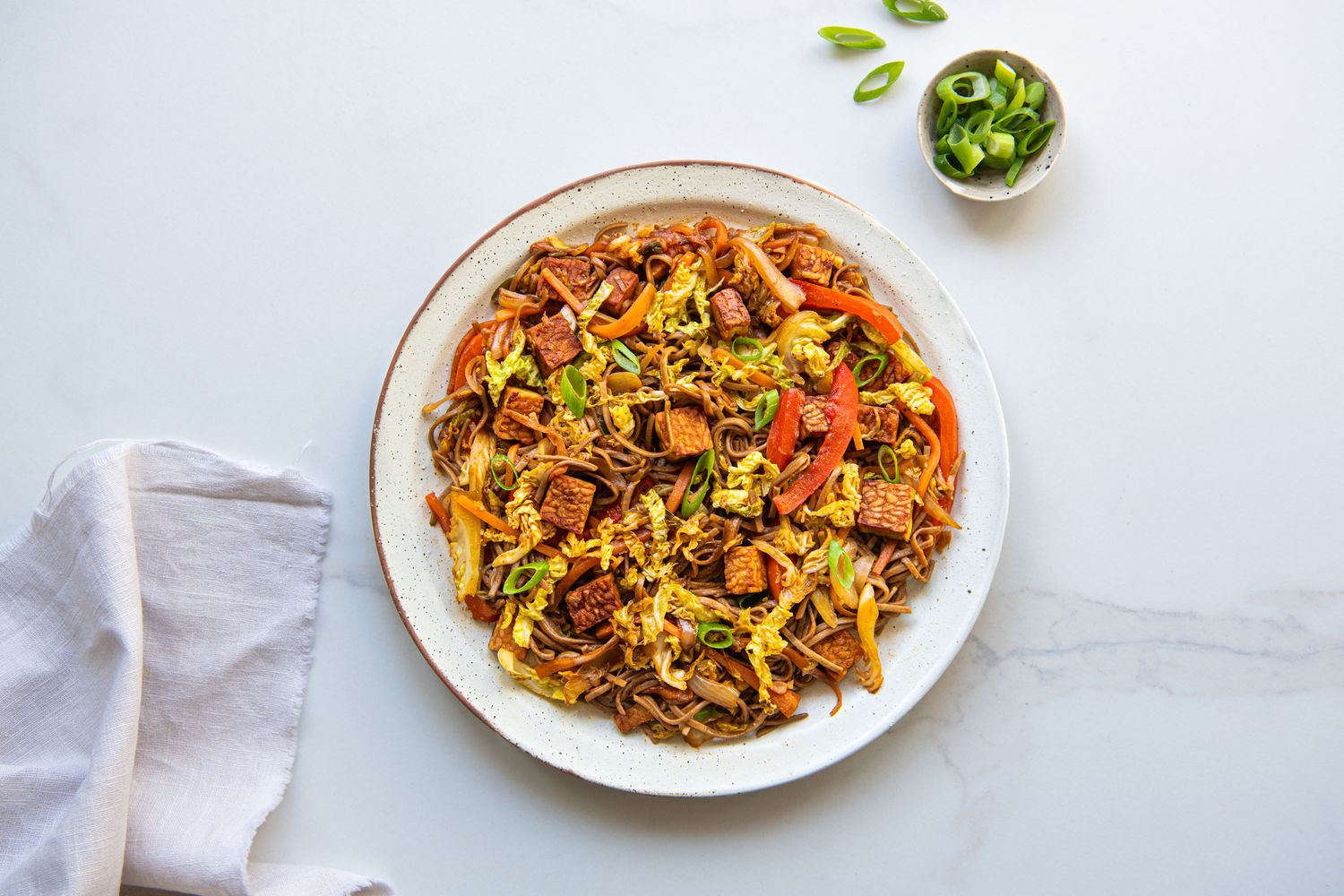 Red Pepper, Carrot and Tempeh Yakisoba | The Doctor's Kitchen
