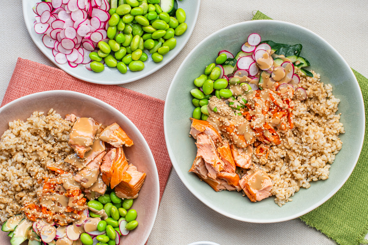 Rice Bowl with Hot Smoked Salmon and Tahini Soy Dressing | The Doctor's ...