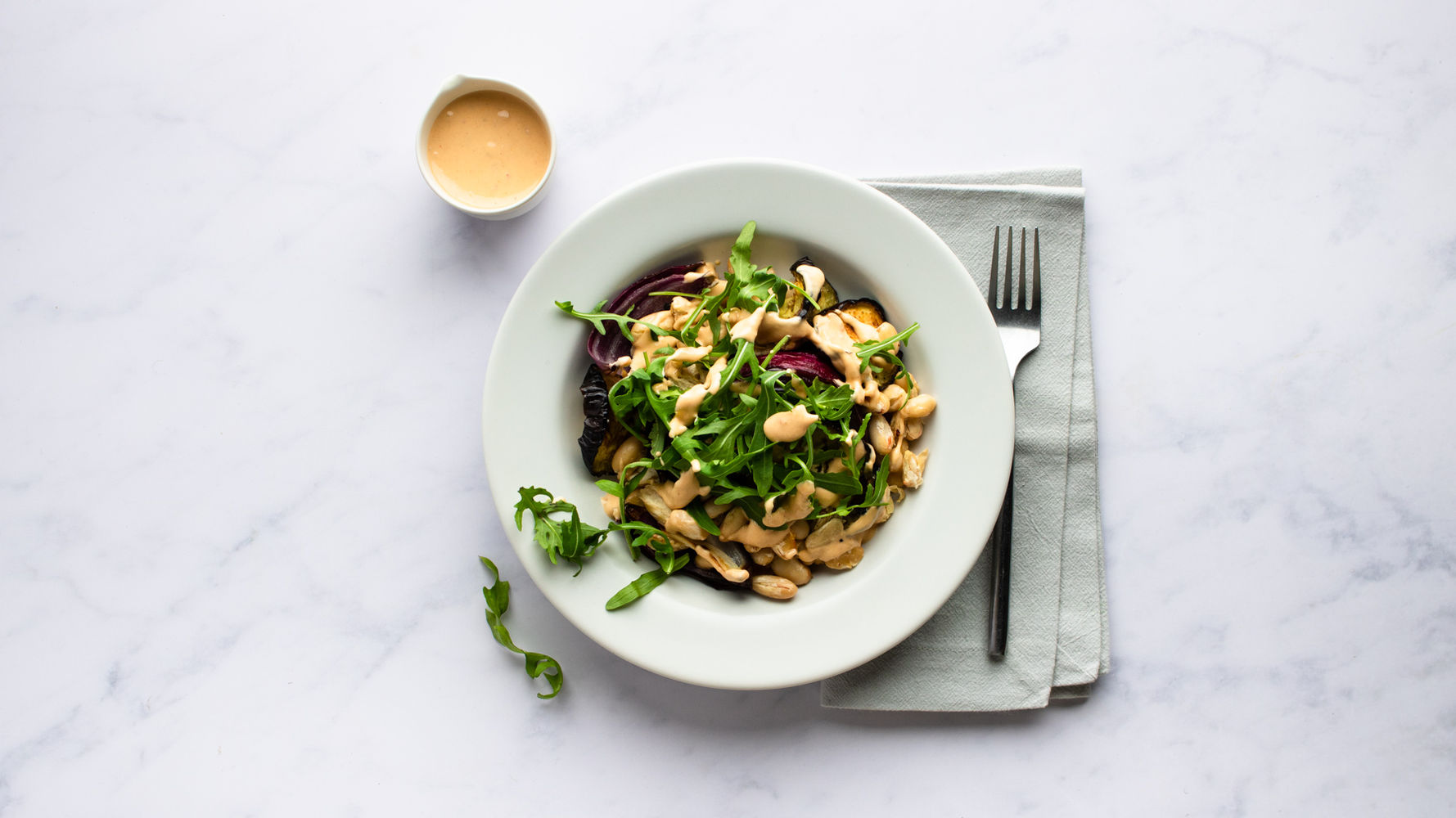 Roast Beans, Harissa Tahini and Aubergine | The Doctor's Kitchen