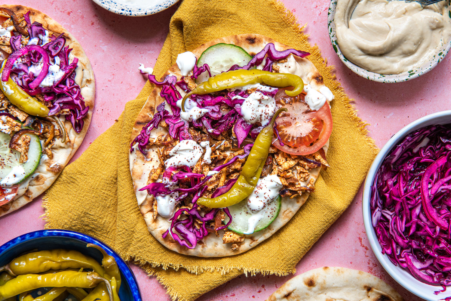 Shredded Ras El Hanout Tofu Flatbreads with Hummus | The Doctor's Kitchen