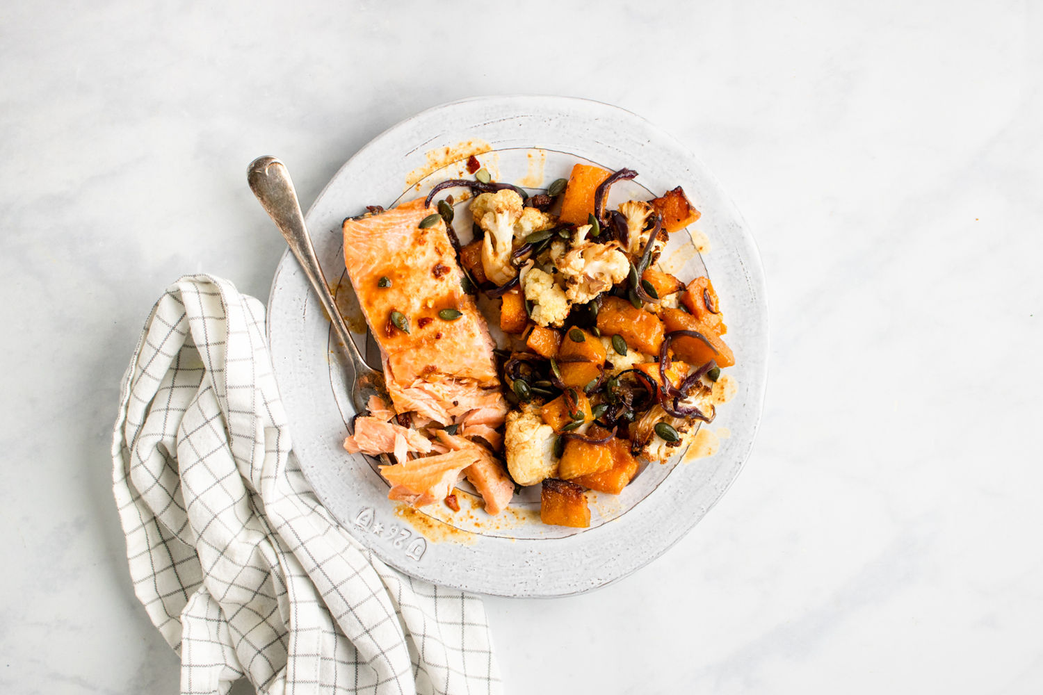 Squash and Salmon Tray with Miso Chilli | The Doctor's Kitchen