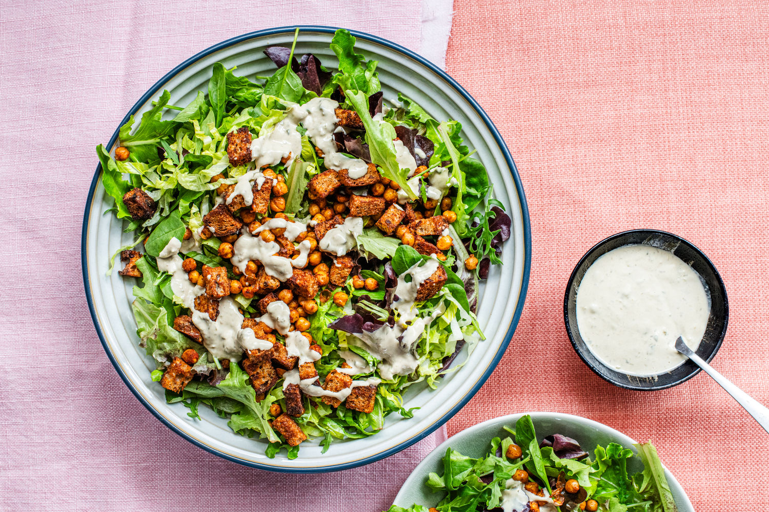 Tahini Caesar Salad with Chickpeas and Croutons | The Doctor's Kitchen
