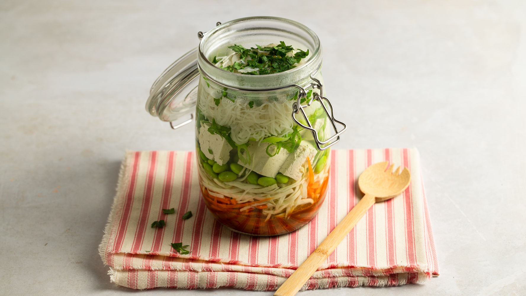 Thai Style Coconut, Edamame and Tofu Noodle Soup | The Doctor's Kitchen