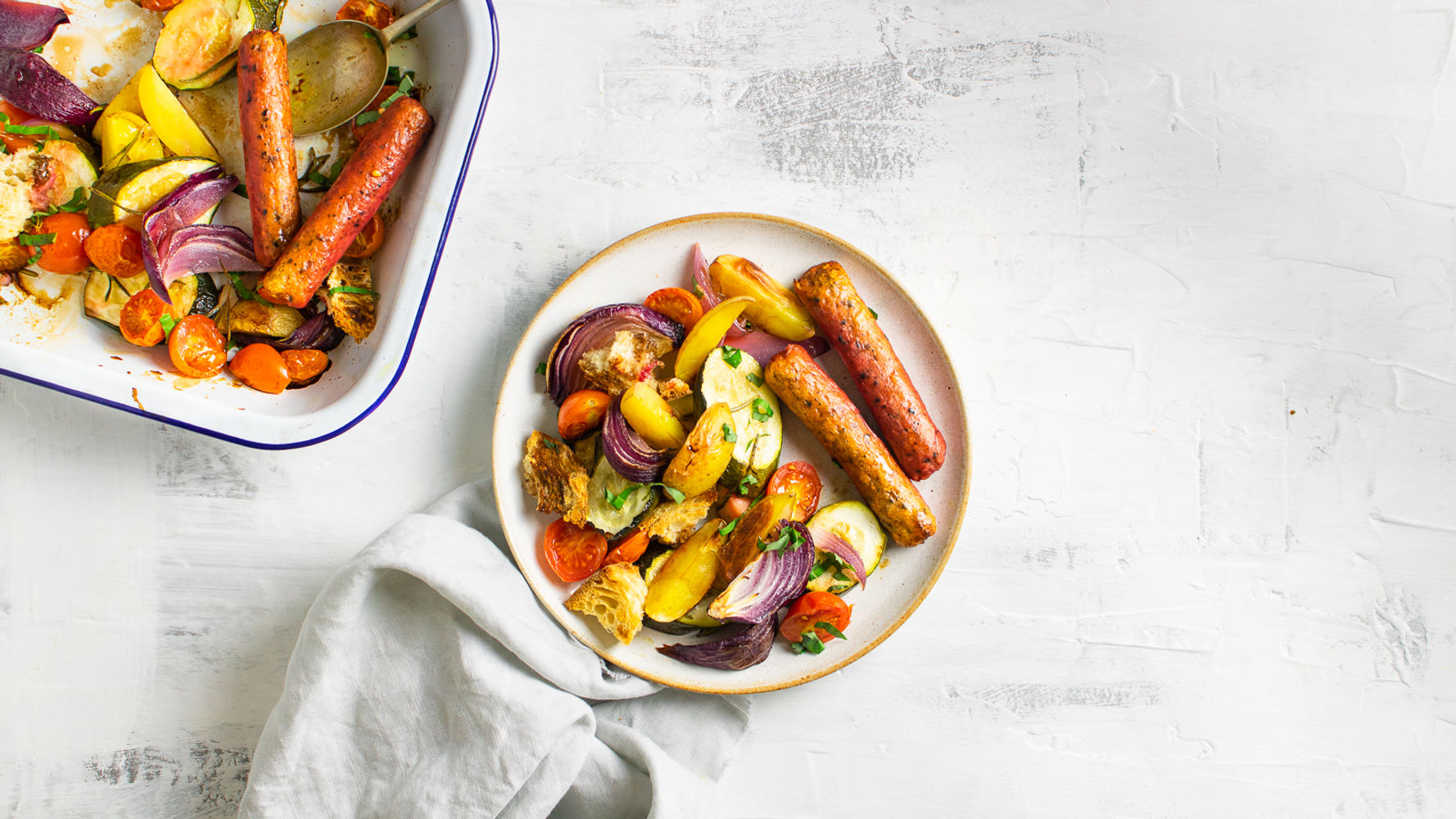 Veggie Sausage Traybake | The Doctor's Kitchen