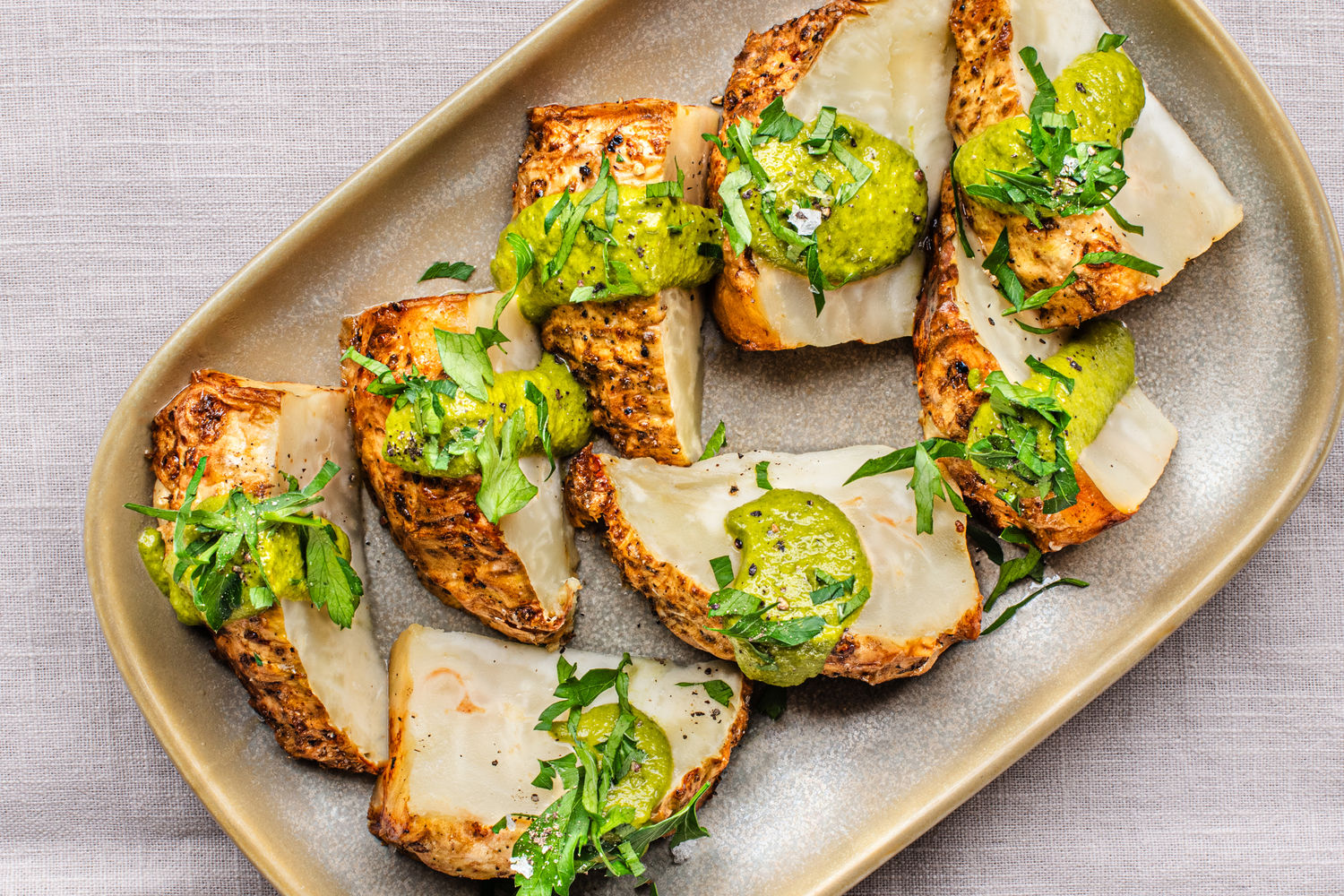 Whole Roasted Celeriac with Caper and Parsley Sauce | The Doctor's Kitchen